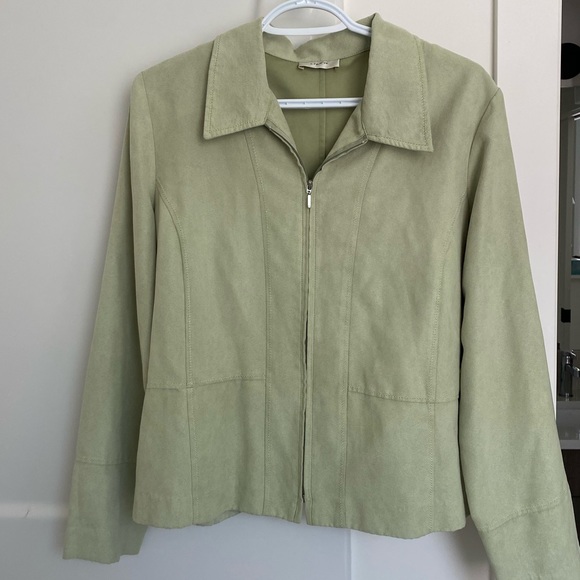 SOLD!! CUTE green zip up blazer - Picture 3 of 7